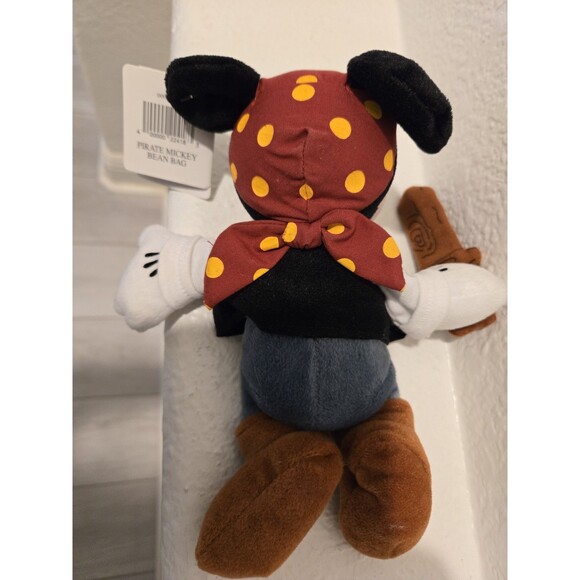 Disney World Mickey Mouse Pirate 90s Nostalgia 9" Plush Beanie NEW NWT - Picture 8 of 10